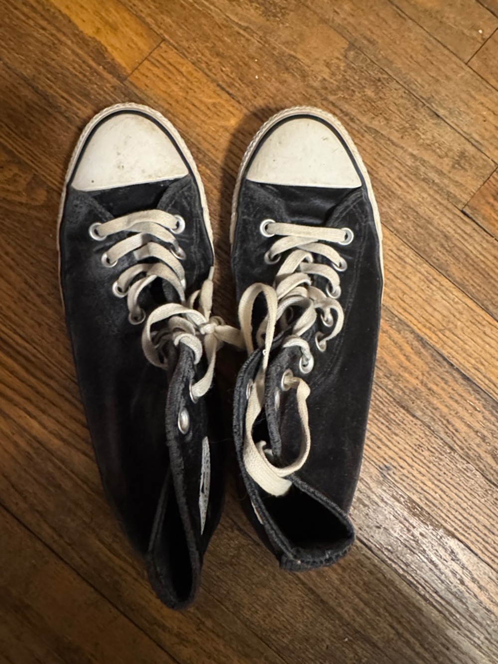 Converse Black High-Top Canvas Sneakers with White Accents - Picture 5 of 6